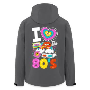 Retour rétro au design vintage des années 80 - Veste softshell homme en polyester recyclé Stanley/Stella - charbon - Dos - AI Model Male 185 light (185cm)