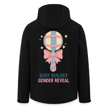 Gender Reveal Body Builder Baby Shower Team Girl - Men’s Recycled Softshell Jacket by Stanley/Stella - black - Back - AI Model Male 185 light (185cm)