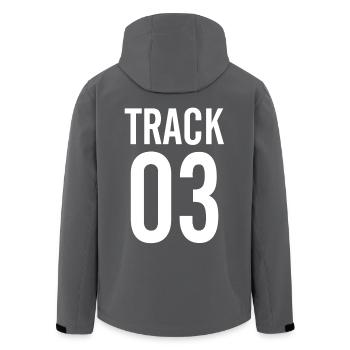 TRACK - Recycelte Männer Softshell-Jacke von Stanley/Stella - Schwarz - Hinten - AI Model Male 185 light (185cm)