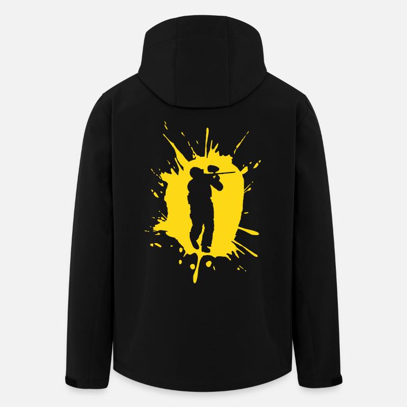 Paintballrunner_Farbkleck - Recycelte Männer Softshell-Jacke von Stanley/Stella - Schwarz