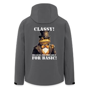 Frosch Steampunk - Recycelte Männer Softshell-Jacke von Stanley/Stella - Schwarz - Hinten - AI Model Male 185 light (185cm)
