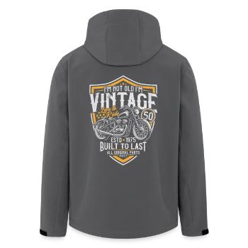 1975 Vintage Born moto Cadeau d’anniversaire - Veste softshell homme en polyester recyclé Stanley/Stella - noir - Dos - AI Model Male 185 light (185cm)