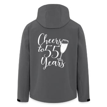 55th Birthday Women For Her Cheers To 55 Years Old - Men’s Recycled Softshell Jacket by Stanley/Stella - black - Back - AI Model Male 185 light (185cm)