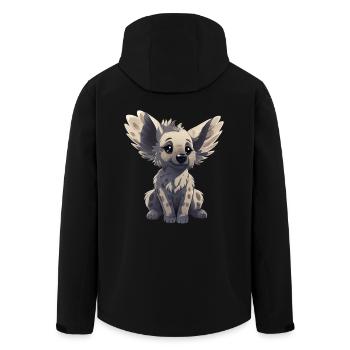 Hyène, Koala & Chien - Grandes oreilles - Veste softshell homme en polyester recyclé Stanley/Stella - noir - Dos - AI Model Male 185 light (185cm)