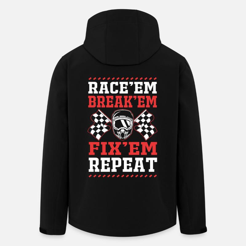 Course de dragsters - Veste softshell homme en polyester recyclé Stanley/Stella - noir