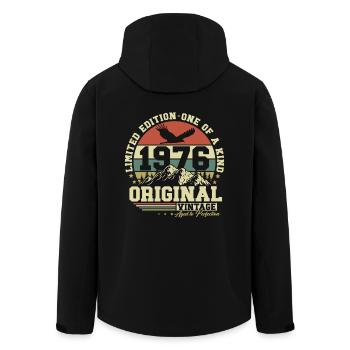 1976 Jahrgang Vintage Retro Geburtstag Geschenk - Recycelte Männer Softshell-Jacke von Stanley/Stella - Schwarz - Hinten - AI Model Male 185 light (185cm)