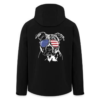 AMERICAN STAFFORDSHIRE TERRIER Amerika Fahne - Recycelte Männer Softshell-Jacke von Stanley/Stella - Schwarz - Hinten - AI Model Male 185 light (185cm)