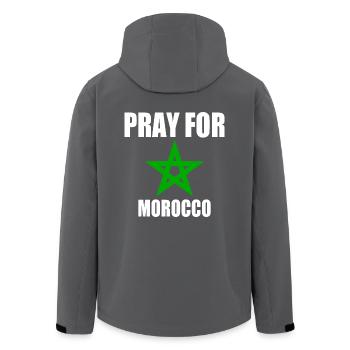 Pray for morocco maroc - Veste softshell homme en polyester recyclé Stanley/Stella - noir - Dos - AI Model Male 185 light (185cm)
