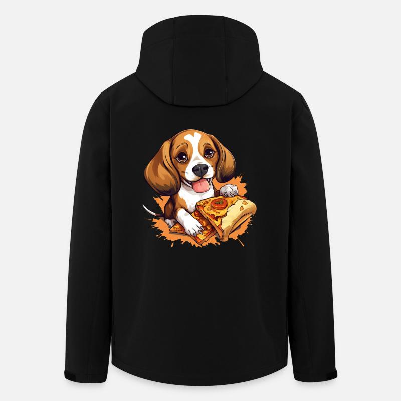 Pizzaliebender Beagle: Unwiderstehlich Süß - Recycelte Männer Softshell-Jacke von Stanley/Stella - Schwarz