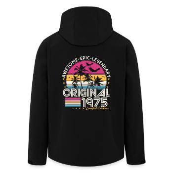 1975 Vintage Anniversaire Vintage Rétro Cadeau - Veste softshell homme en polyester recyclé Stanley/Stella - noir - Dos - AI Model Male 185 light (185cm)