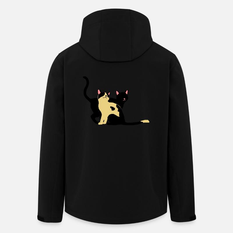 2 chats - Veste softshell homme en polyester recyclé Stanley/Stella - noir