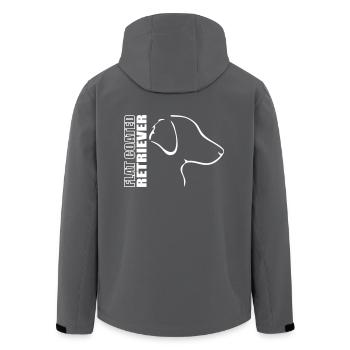 FLAT COATED RETRIEVER PROFIL - Recycelte Männer Softshell-Jacke von Stanley/Stella - Schwarz - Hinten - AI Model Male 185 light (185cm)