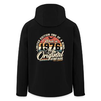 1976 Jahrgang Vintage Retro Geburtstag Geschenk - Recycelte Männer Softshell-Jacke von Stanley/Stella - Schwarz - Hinten - AI Model Male 185 light (185cm)
