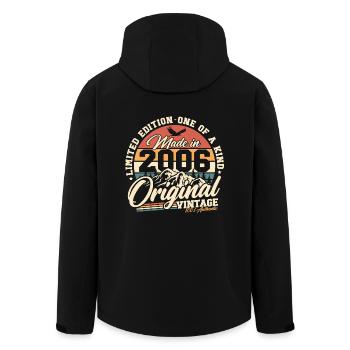 2006 Jahrgang Vintage Retro Geburtstag Geschenk - Recycelte Männer Softshell-Jacke von Stanley/Stella - Schwarz - Hinten - AI Model Male 185 light (185cm)