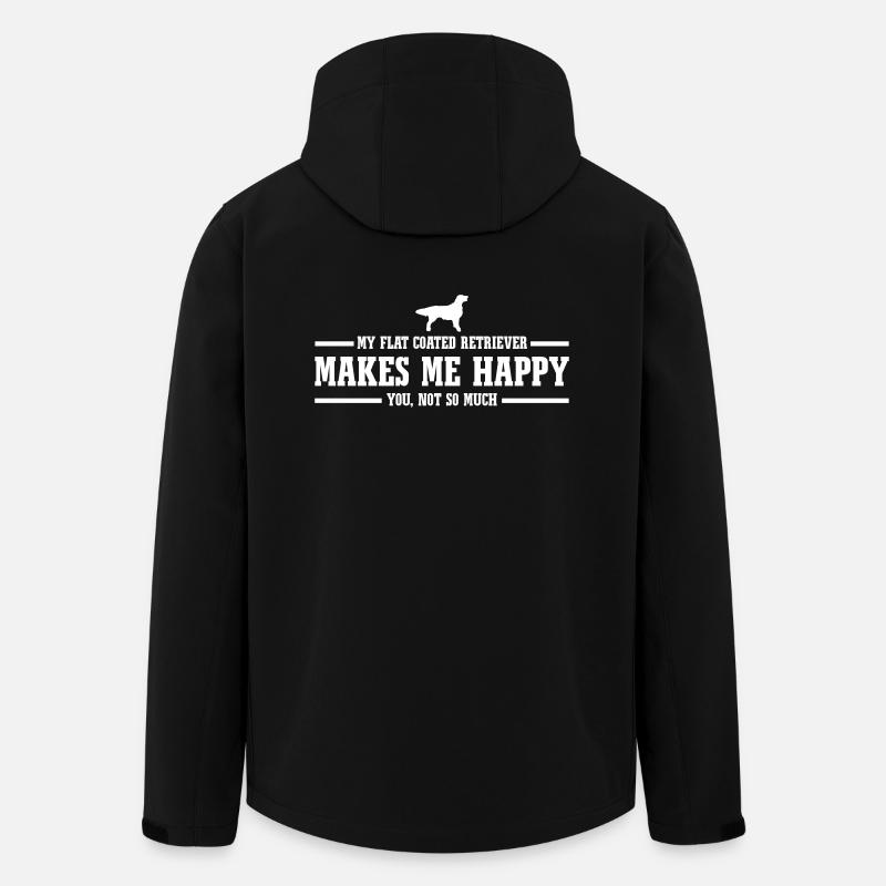 FLAT COATED RETRIEVER makes me happy - Men’s Recycled Softshell Jacket by Stanley/Stella - black