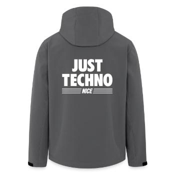 Nur Techno - Recycelte Männer Softshell-Jacke von Stanley/Stella - Schwarz - Hinten - AI Model Male 185 light (185cm)