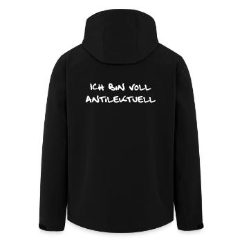 Nicht intellektuell sondern antilektuell - Recycelte Männer Softshell-Jacke von Stanley/Stella - Schwarz - Hinten - AI Model Male 185 light (185cm)