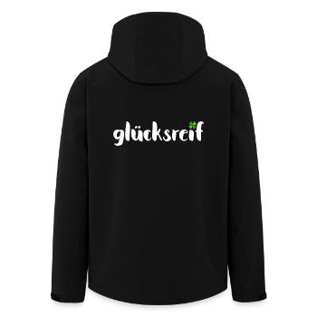 Glücksreif - Lebensglück Kleeblatt Glücksbringer - Recycelte Männer Softshell-Jacke von Stanley/Stella - Schwarz - Hinten - AI Model Male 185 light (185cm)
