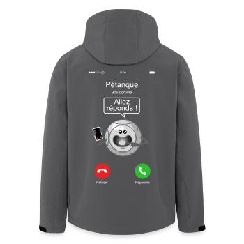 Petanque call - Men’s Recycled Softshell Jacket by Stanley/Stella - anthracite - Back - AI Model Male 185 light (185cm)