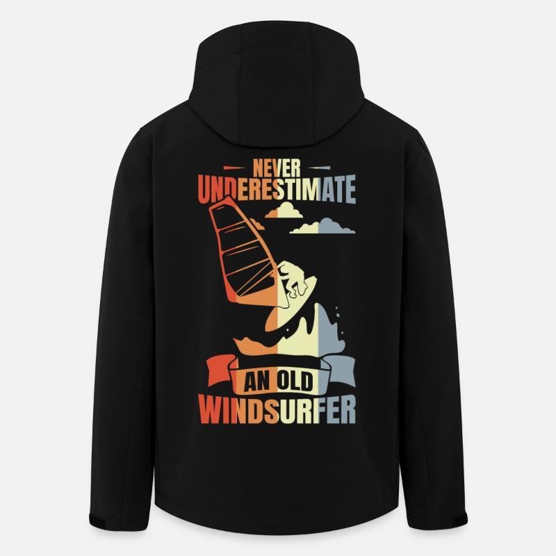 Windsurfer Großvater - Recycelte Männer Softshell-Jacke von Stanley/Stella - Schwarz