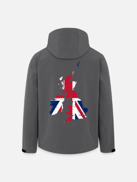 Royaume-Uni Drapeau Paysage Angleterre - Veste softshell homme en polyester recyclé Stanley/Stella - noir