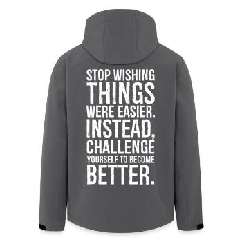 stop wishing things were easier instead - Veste softshell homme en polyester recyclé Stanley/Stella - charbon - Dos - AI Model Male 185 light (185cm)