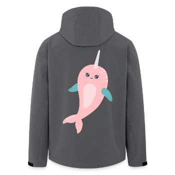 Sea Unicorn Narwhal - Men’s Recycled Softshell Jacket by Stanley/Stella - black - Back - AI Model Male 185 light (185cm)