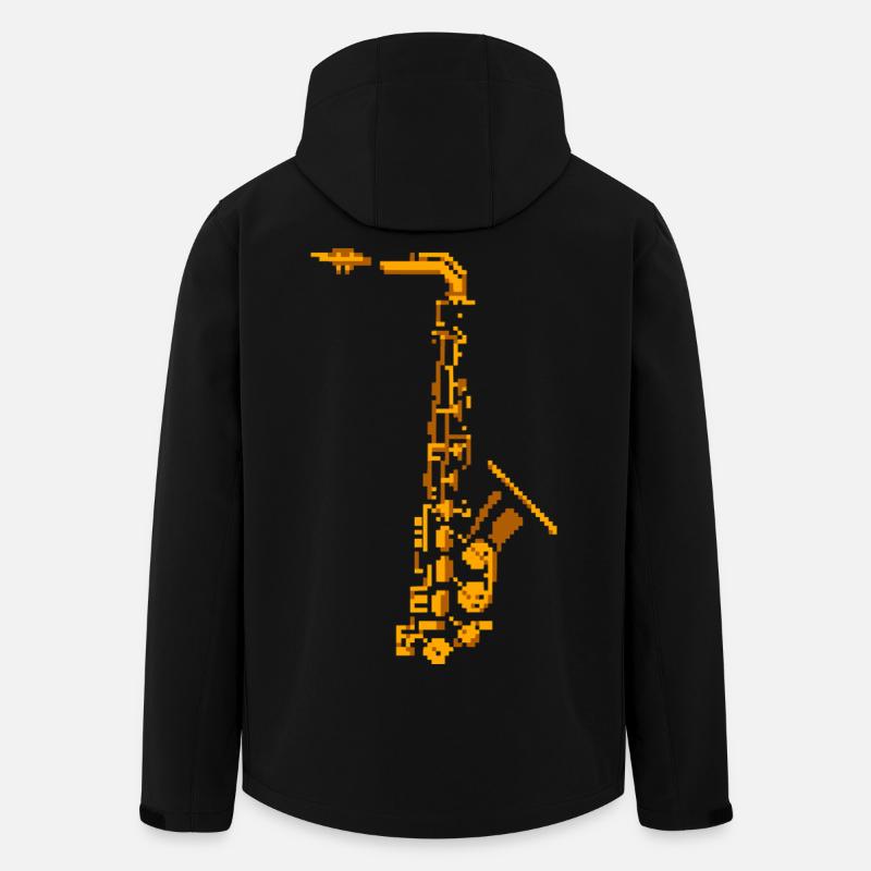 Saxophon Pixel Art - Recycelte Männer Softshell-Jacke von Stanley/Stella - Schwarz
