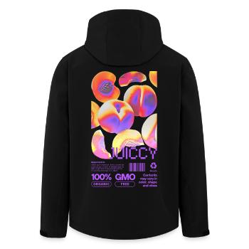 Juicy Peach Statement - Men’s Recycled Softshell Jacket by Stanley/Stella - black - Back - AI Model Male 185 light (185cm)