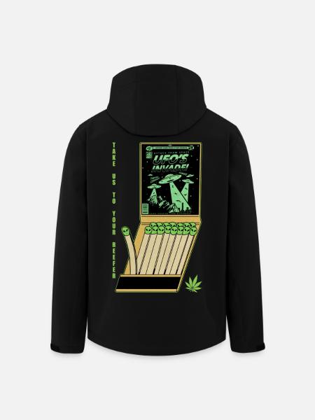 UFO Invasion Vintage Poster Design - Men’s Recycled Softshell Jacket by Stanley/Stella - black