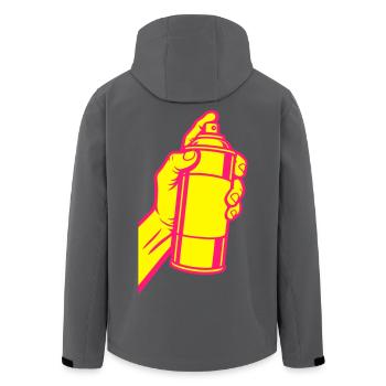 Graffiti Spraydose Pop-Art - Recycelte Männer Softshell-Jacke von Stanley/Stella - Schwarz - Hinten - AI Model Male 185 light (185cm)