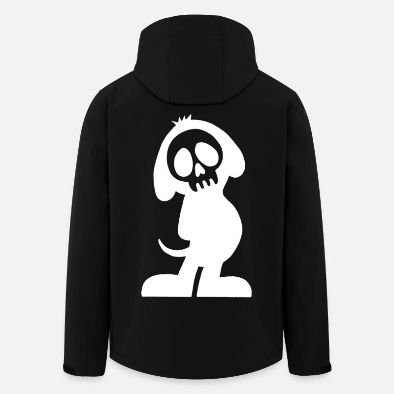 Crâne et silhouette de chien blanc - Veste softshell homme en polyester recyclé Stanley/Stella - noir