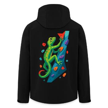 Bouldern Gecko Klettertier Klettern Echse Geschenk - Recycelte Männer Softshell-Jacke von Stanley/Stella - Schwarz - Hinten - AI Model Male 185 light (185cm)