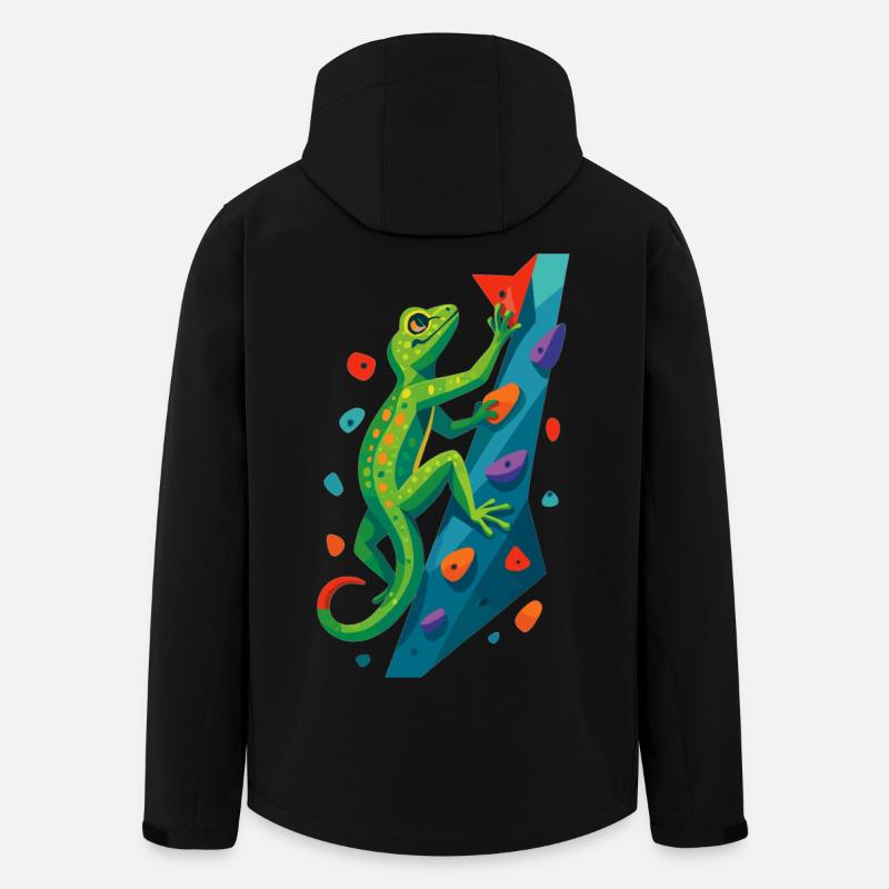 Bouldern Gecko Klettertier Klettern Echse Geschenk - Recycelte Männer Softshell-Jacke von Stanley/Stella - Schwarz