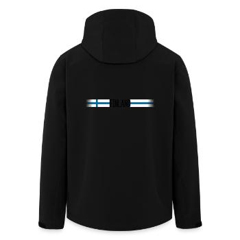 Finlande Drapeau / bannière 005 conceptions rondes - Veste softshell homme en polyester recyclé Stanley/Stella - noir - Dos - AI Model Male 185 light (185cm)