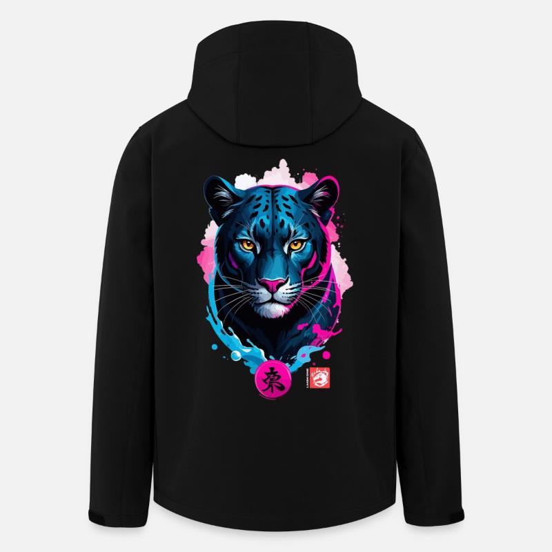 Panther Dream Pink Blau - Recycelte Männer Softshell-Jacke von Stanley/Stella - Schwarz