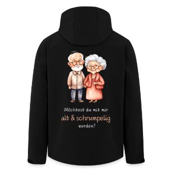 Do you want to grow old and wrinkled with me? - Men’s Recycled Softshell Jacket by Stanley/Stella - black - Back - AI Model Male 185 light (185cm)