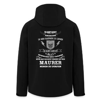 Maurer Tshirt Maurermeister Prüfung Geschenk - Recycelte Männer Softshell-Jacke von Stanley/Stella - Schwarz - Hinten - AI Model Male 185 light (185cm)