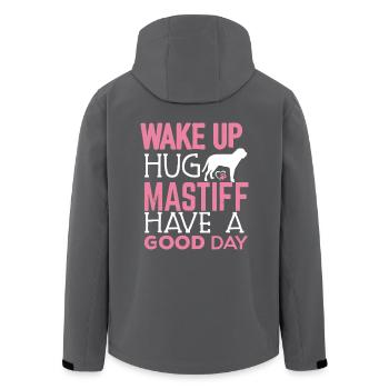 Wake Up Hug Mastiff Have A Good Day - Men’s Recycled Softshell Jacket by Stanley/Stella - black - Back - AI Model Male 185 light (185cm)
