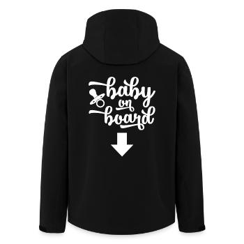 Baby Or Board - Men’s Recycled Softshell Jacket by Stanley/Stella - black - Back - AI Model Male 185 light (185cm)
