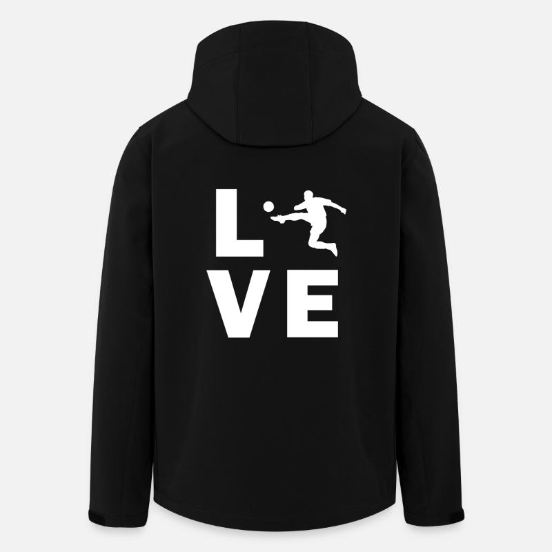 Love Fußball - Recycelte Männer Softshell-Jacke von Stanley/Stella - Schwarz