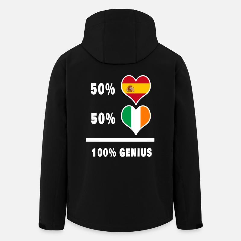 Irlanda e Spagna genio / regalo - Giacca softshell uomo in poliestere riciclato di Stanley/Stella - nero