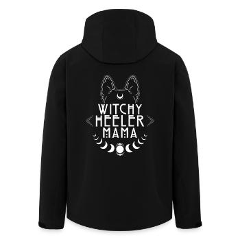 Witchy Heeler Mom Cattle Dog Dogs Witch Witches - Men’s Recycled Softshell Jacket by Stanley/Stella - black - Back - AI Model Male 185 light (185cm)