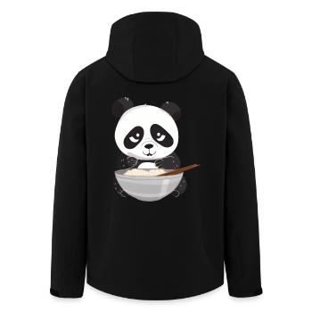 Panda aux baguettes et riz, asiatique - Veste softshell homme en polyester recyclé Stanley/Stella - noir - Dos - AI Model Male 185 light (185cm)