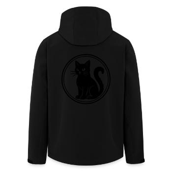 schwarze Katze - Recycelte Männer Softshell-Jacke von Stanley/Stella - Schwarz - Hinten - AI Model Male 185 light (185cm)