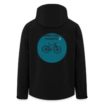 Fahrrad 2 - Recycelte Männer Softshell-Jacke von Stanley/Stella - Schwarz - Hinten - AI Model Male 185 light (185cm)