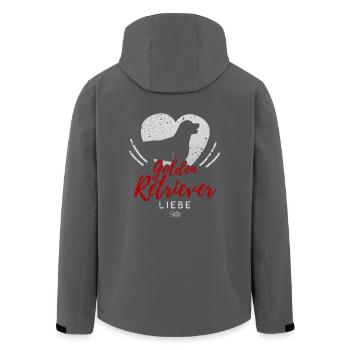 Golden Retriever Liebe mit Herz - Recycelte Männer Softshell-Jacke von Stanley/Stella - Schwarz - Hinten - AI Model Male 185 light (185cm)