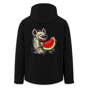 Hyène mignonne avec des fruits de dessin animé de pastèque d’été - Veste softshell homme en polyester recyclé Stanley/Stella - noir - Dos - AI Model Male 185 light (185cm)