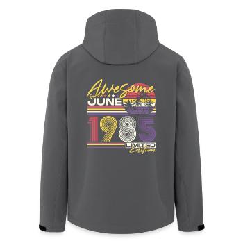 1985 Vintage Anniversaire Cadeau Rétro - Veste softshell homme en polyester recyclé Stanley/Stella - noir - Dos - AI Model Male 185 light (185cm)