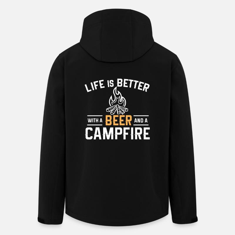 Camping - Recycelte Männer Softshell-Jacke von Stanley/Stella - Schwarz